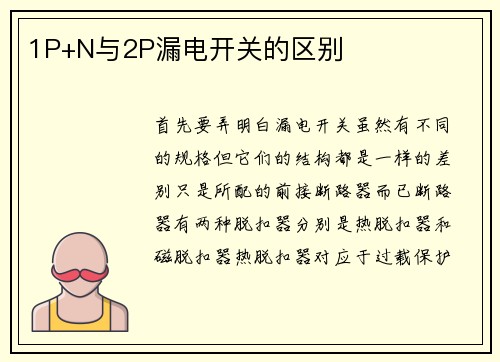 1P+N与2P漏电开关的区别